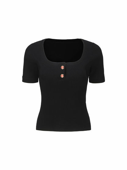 Gemma Top: Black Knit Top for Brunch - Nana Jacqueline