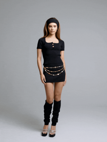 Gemma Top: Black Knit Top for Brunch - Nana Jacqueline
