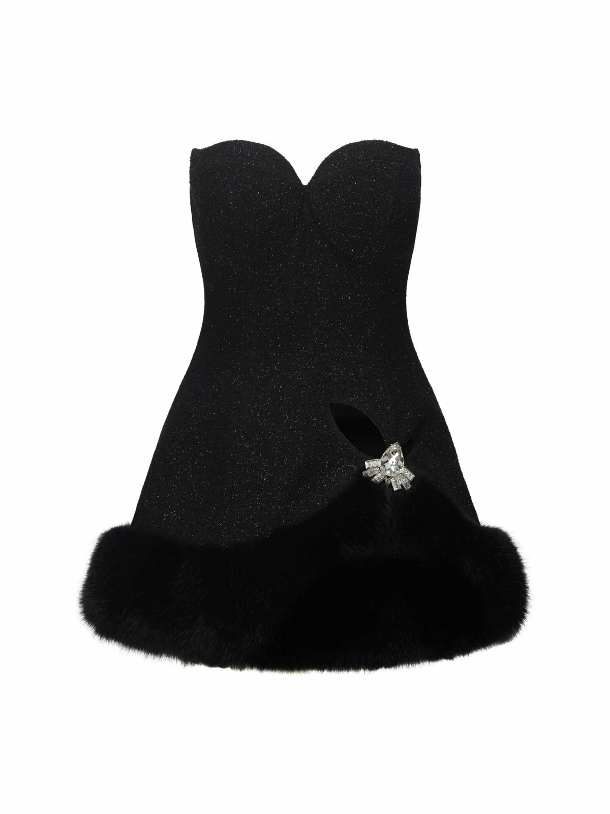 Alexandra Fur Top: Black Mini Dress for Cocktail Party - Nana Jacqueline
